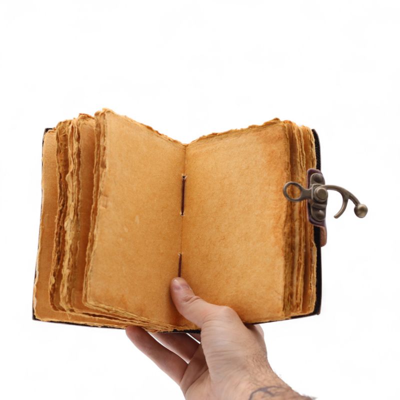 Thick Deckled Edge Leather Notebook (6x4") - The Book of Untold Stories