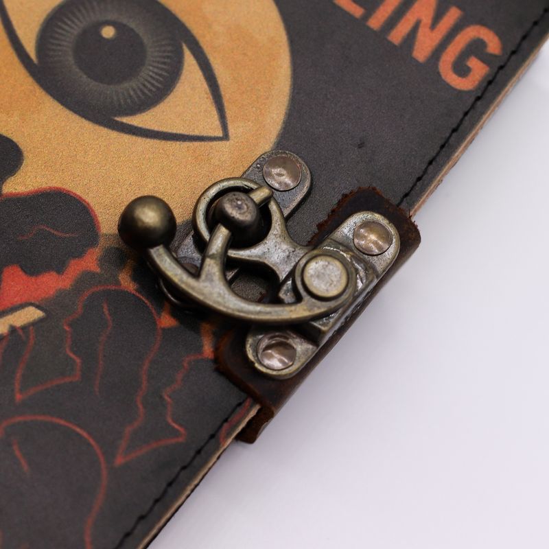 Leather Printed Notebook (7x5") - Stop Doom Scrolling - 200 pages - Plain paper