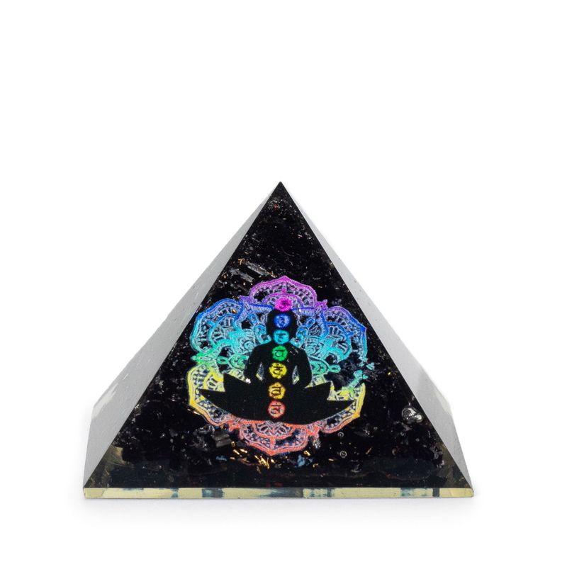Small Organite Pyramids 5.5x4.5cm - Chakra Buddha - Black Tourmaline Chips