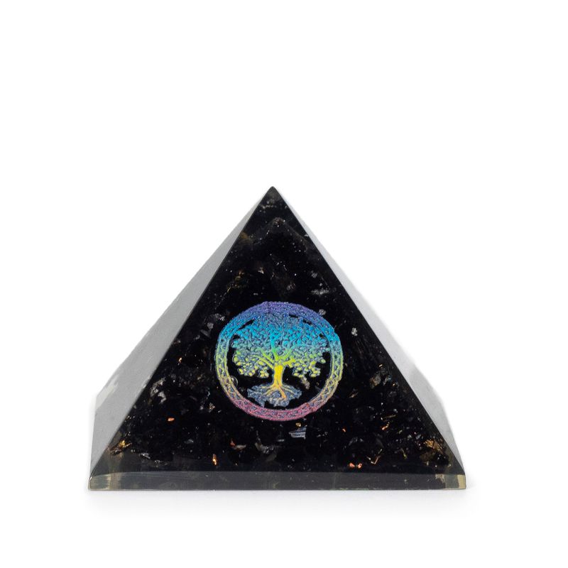 Small Organite Pyramids 5.5x4.5cm - Tree of Life - Black Tourmaline Chips