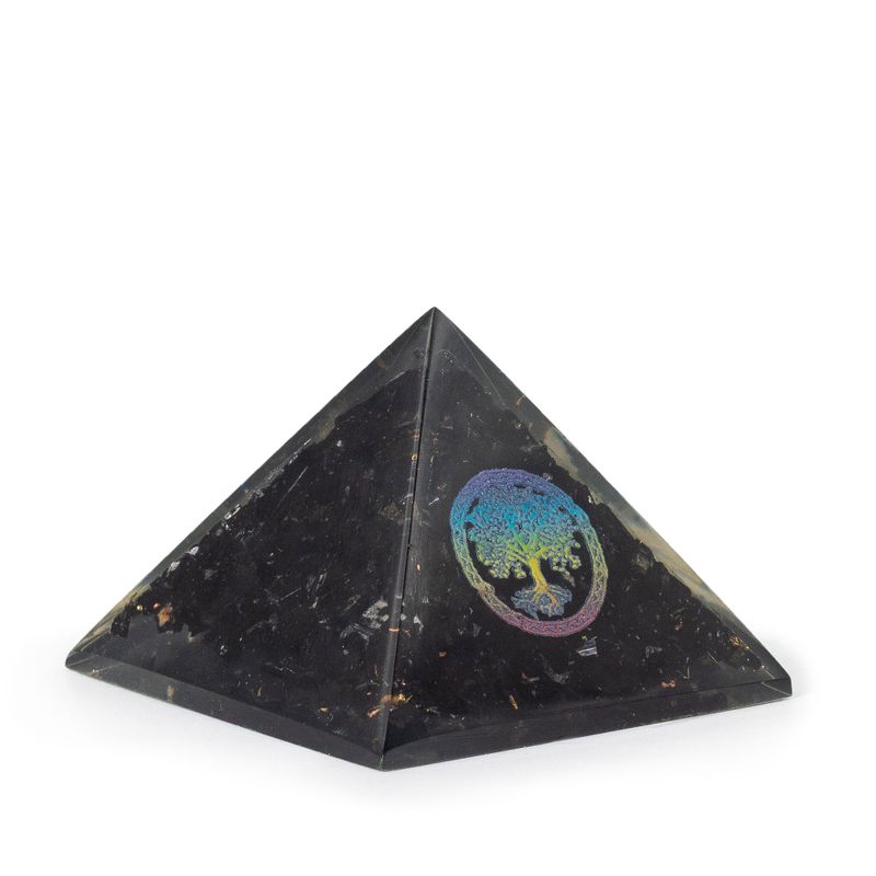 Small Organite Pyramids 5.5x4.5cm - Tree of Life - Black Tourmaline Chips