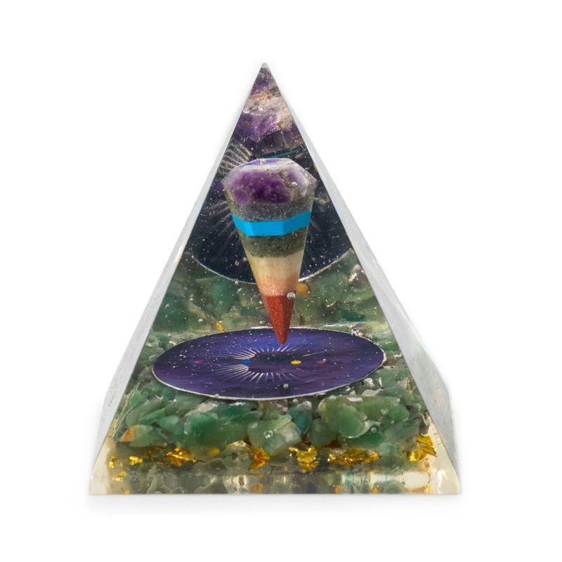 Med Organite Pyramids 7x6cm - Pendulum - Green Adventurine Chips