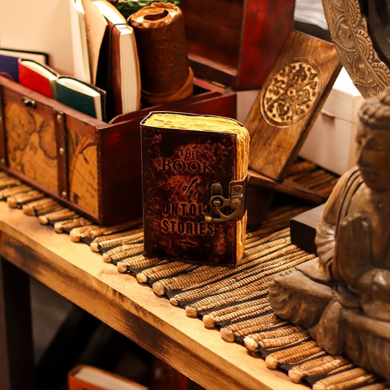 Thick Deckled Edge Leather Notebook (6x4") - The Book of Untold Stories