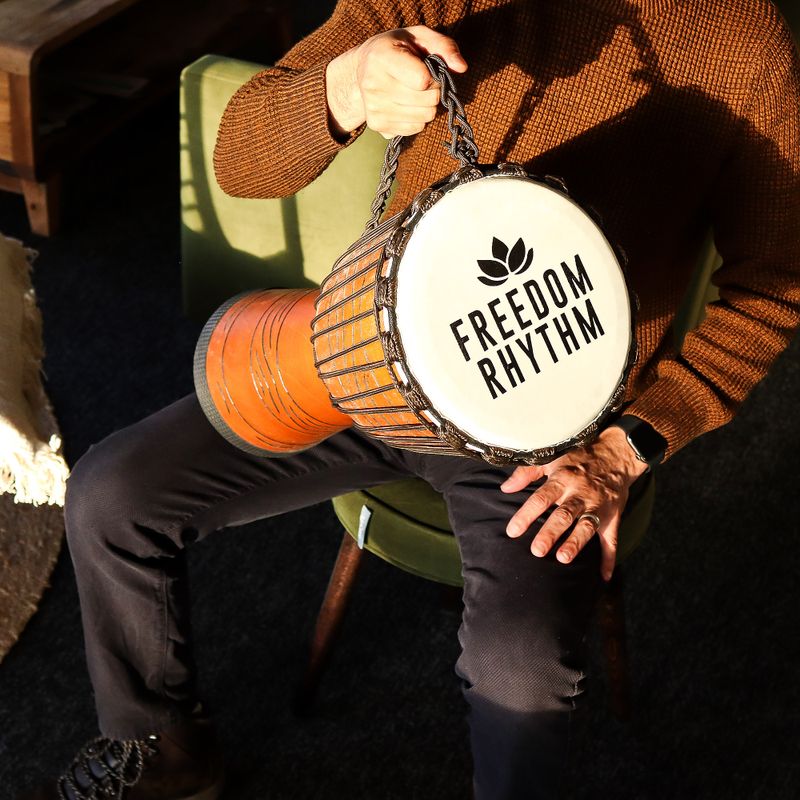 Large Pro Djembe Drum - Freedom Rhythm (high) - 50cm (22cm Diameter)