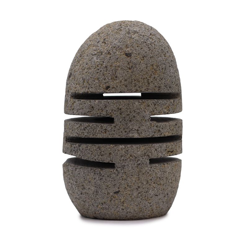 Natural Riverstone Candle Holder - Standing Stone Cut (9x20cm)