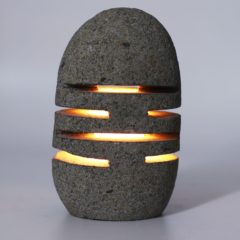 Natural Riverstone Candle Holder - Standing Stone Cut (9x20cm)
