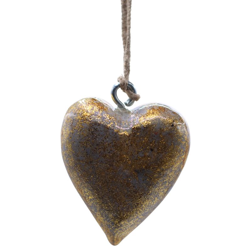 Large Decor Wood Hearts - Lavender Gold - in Display Jar