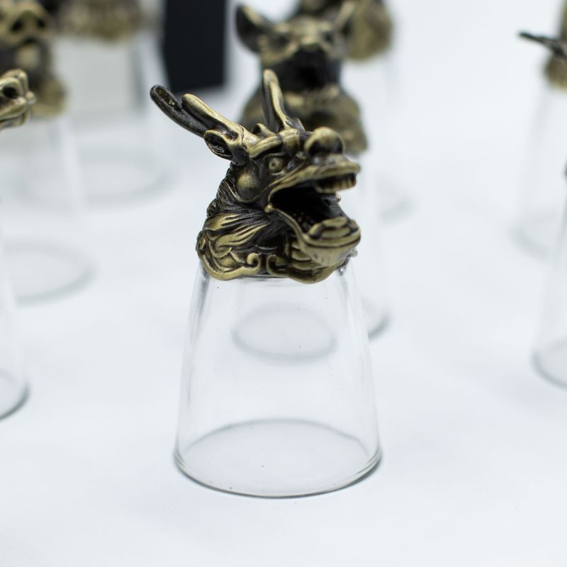 Gift Set of 12 Bottom Up Shot Glasses (25ml) - Chinese Zodiac Creatures
