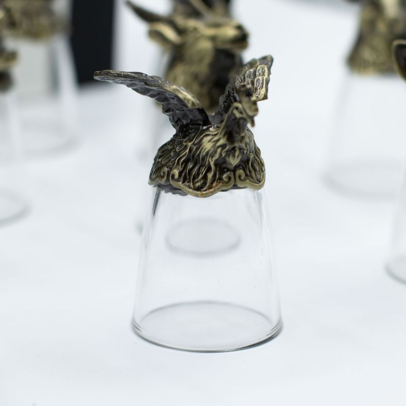 Gift Set of 12 Bottom Up Shot Glasses (25ml) - Chinese Zodiac Creatures