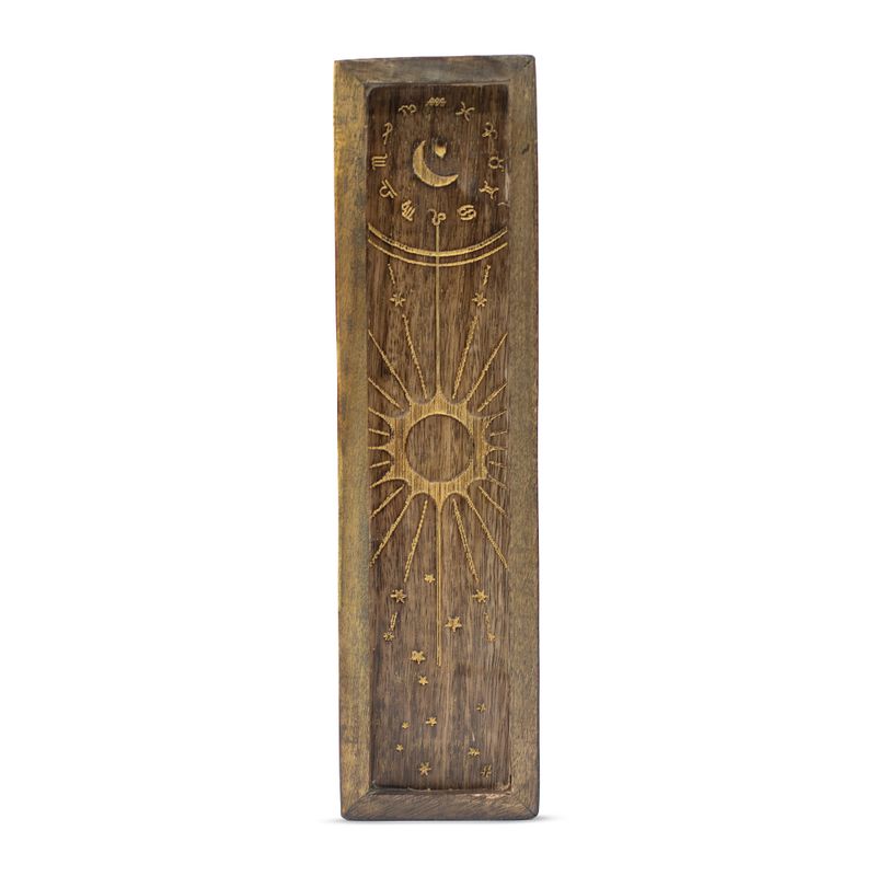 Zodiac Incense Holder and Tray for Crystal - Gold Stamped
