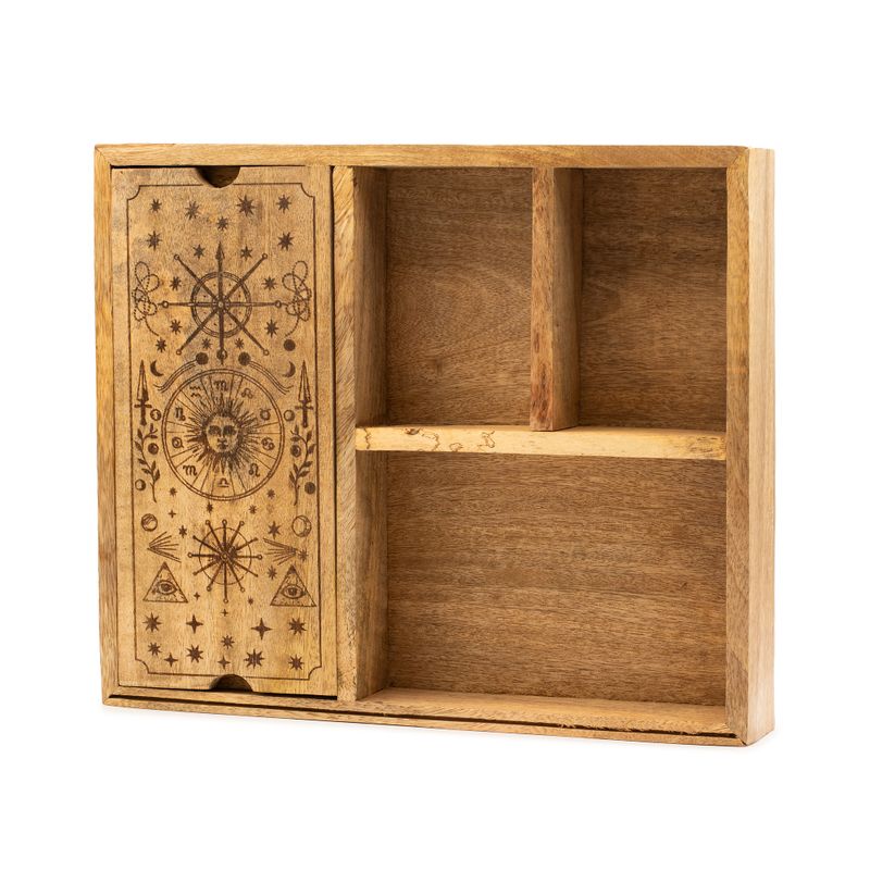 Four Section Celestial Tarot Box with Card Holder