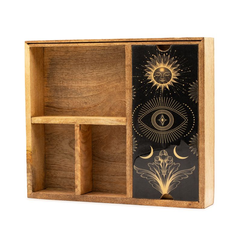 Four Section Occult Tarot Box with Card Holder