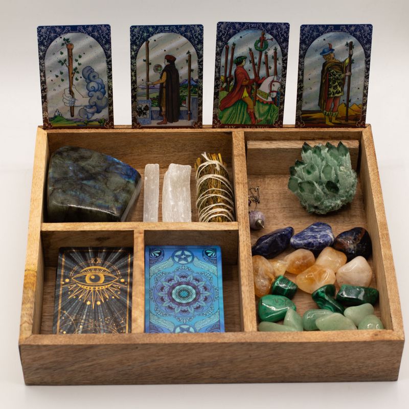 Four Section Occult Tarot Box with Card Holder