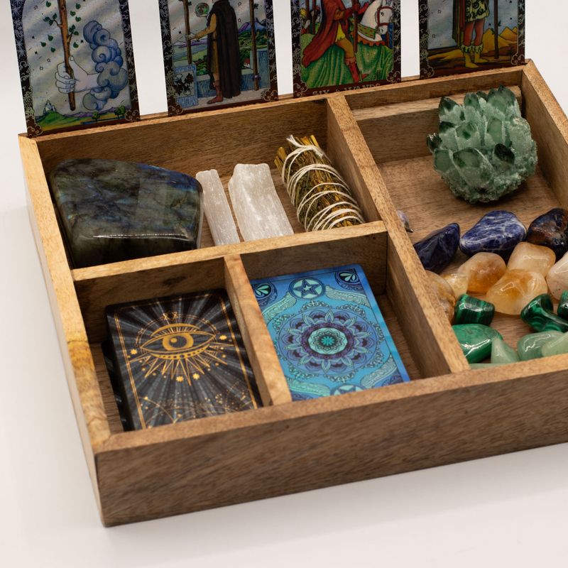 Four Section Occult Tarot Box with Card Holder