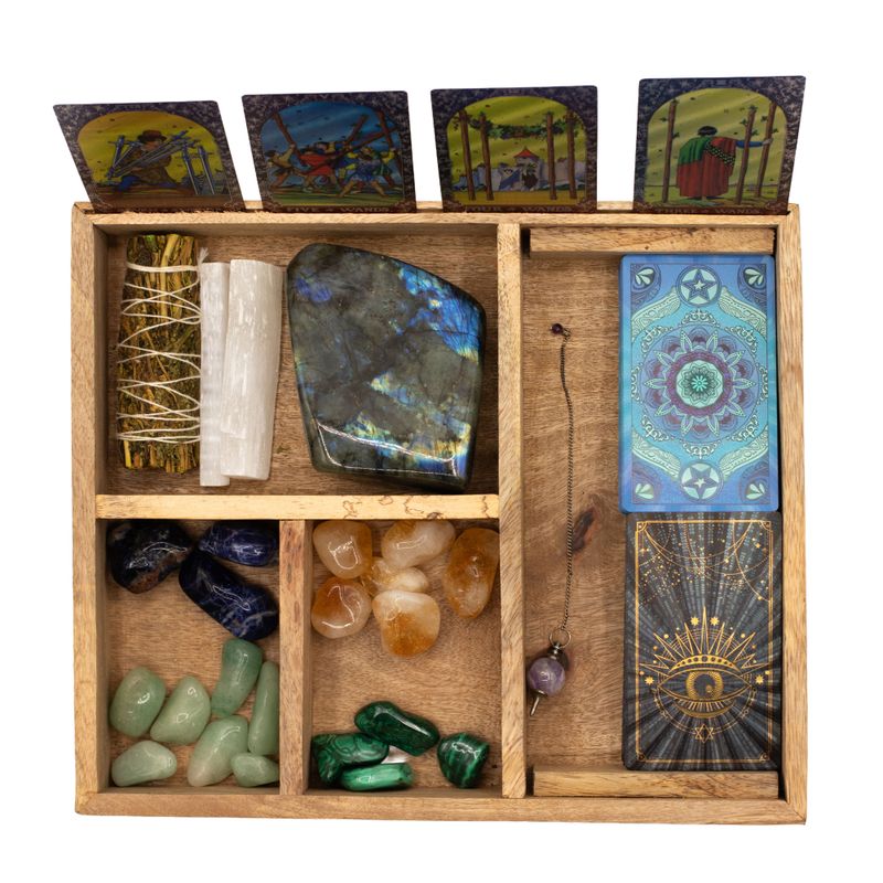 Four Section Occult Tarot Box with Card Holder