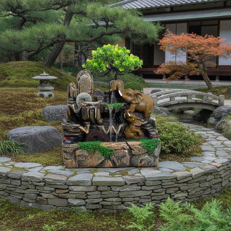 Tabletop Water Feature - 20x25x35cm - Buddha Head & Hand