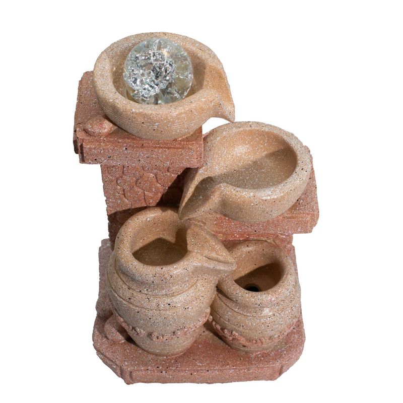 Tabletop Water Feature -19x14x27cm - Cascading Pots Mediterranean Style