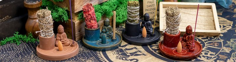 Buddha Incense Plate - Natural Terracotta Style