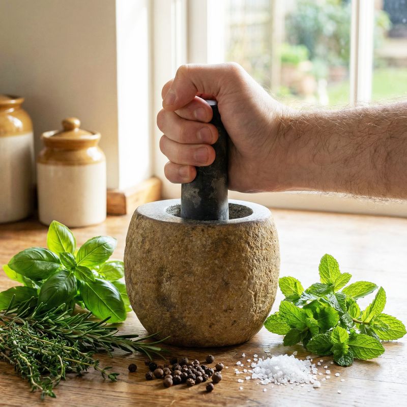Natural Riverstone Decorative Pestle & Mortar- Small (approx 9x7cm)