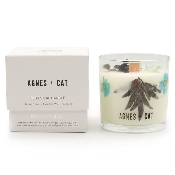 Agnes + Cat Extra Large  Crackle Soy Candle - Seasalt & Moss