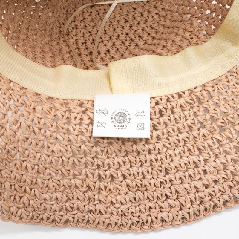 Coloured Floppy Straw Hat - Rose Blush