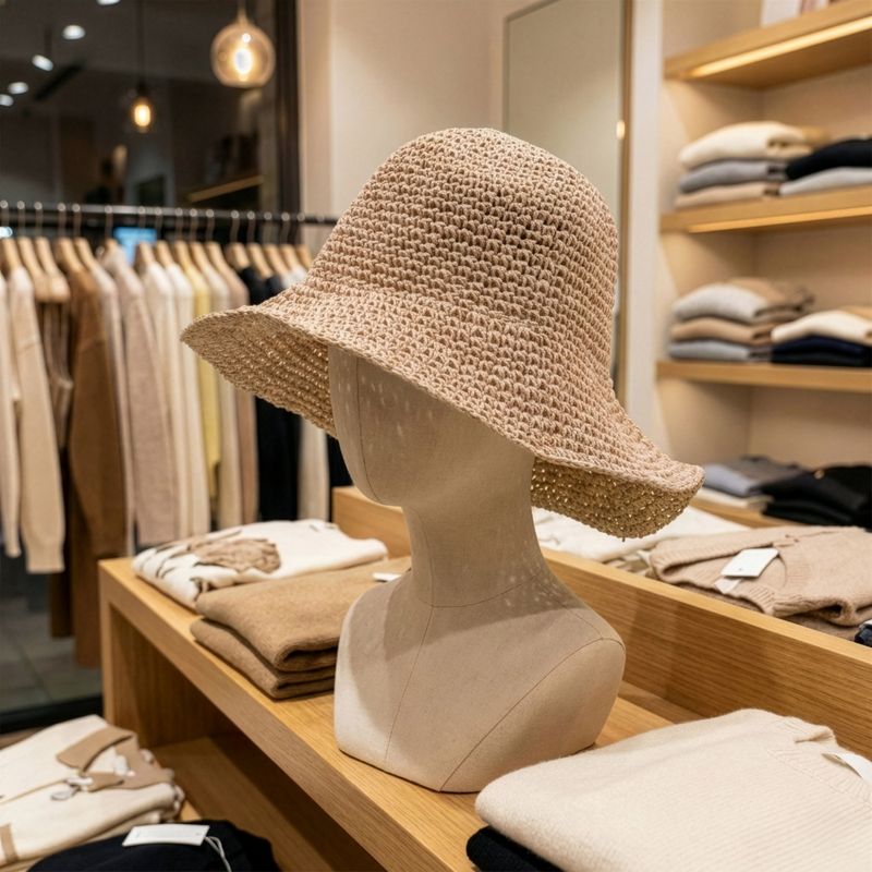 Coloured Floppy Straw Hat - Rose Blush