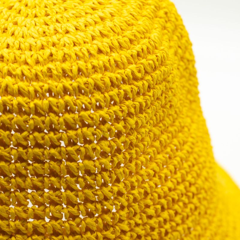 Coloured Floppy Straw Hat - Yellow