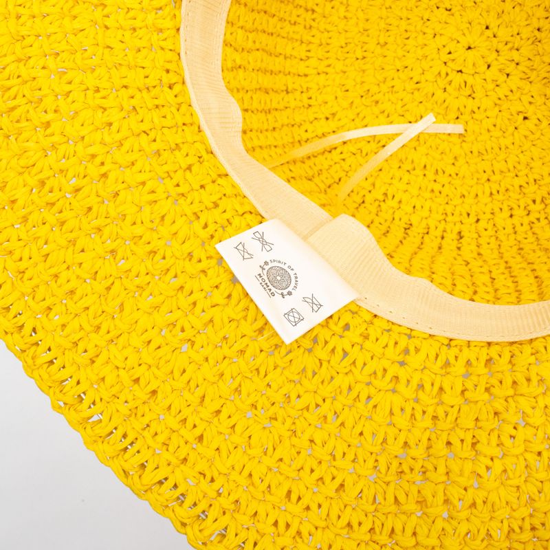 Coloured Floppy Straw Hat - Yellow