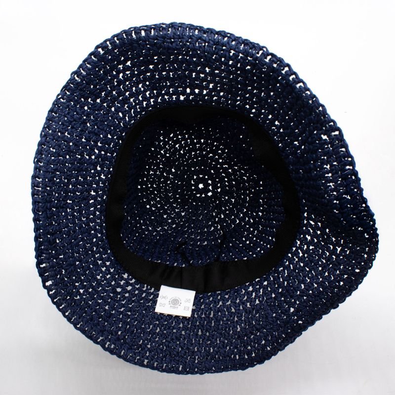 Coloured Floppy Straw Hat - Navy Blue