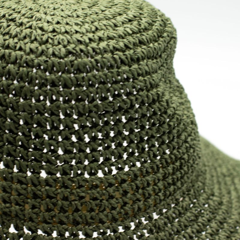 Coloured Floppy Straw Hat - Moss Green