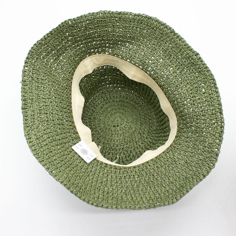 Coloured Floppy Straw Hat - Moss Green