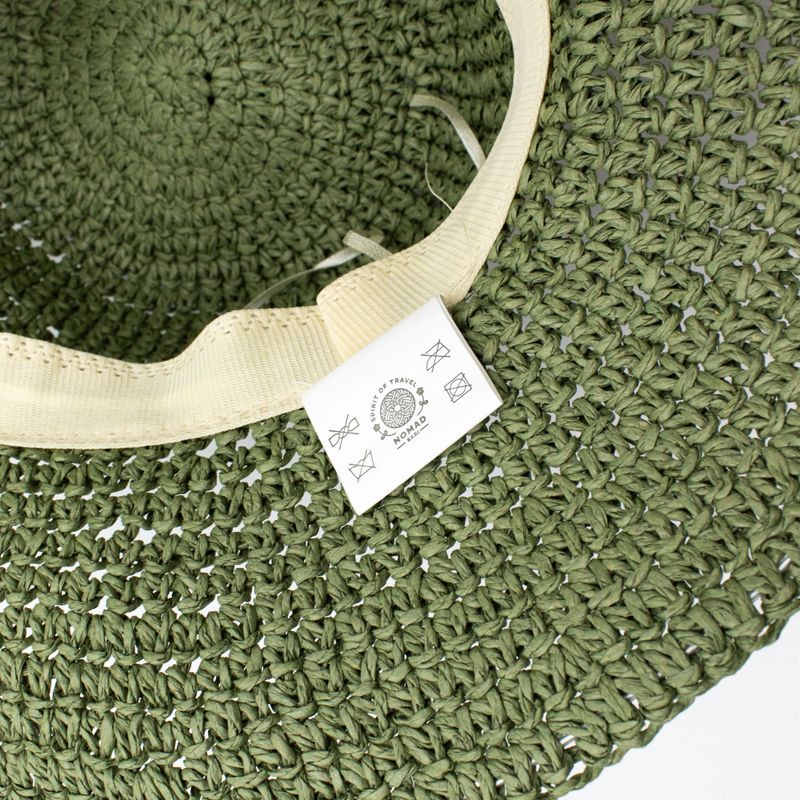 Coloured Floppy Straw Hat - Moss Green