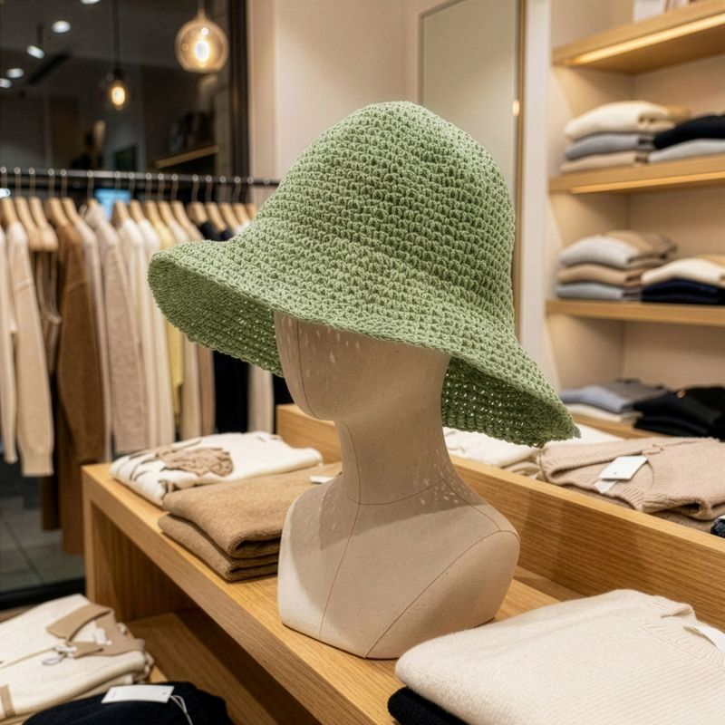 Coloured Floppy Straw Hat - Moss Green
