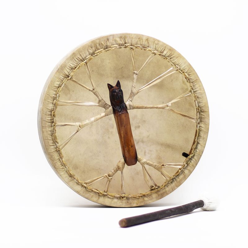 Spirit of the Wolf - Shaman Drum & Stick - Tunable - 40cm