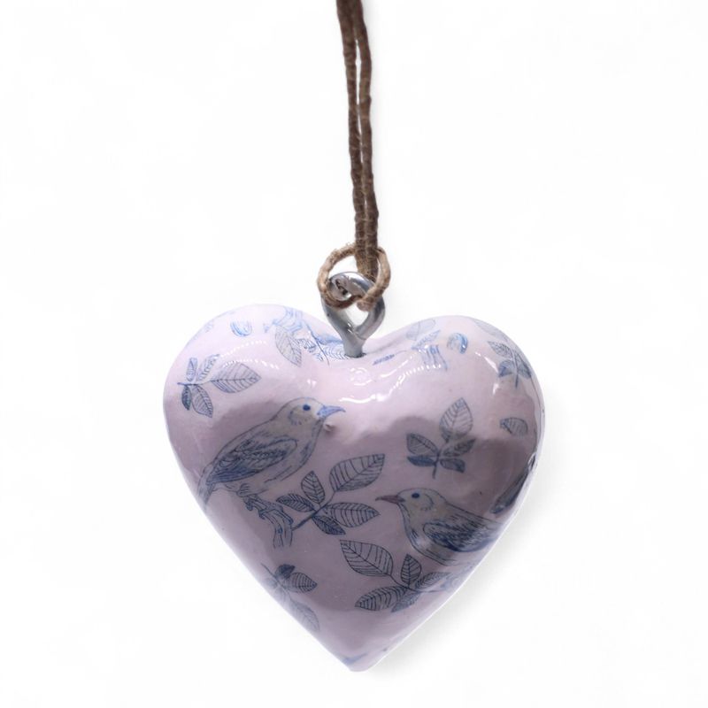 Large Decor Wood Hearts - Blue Bird - in Display Jar