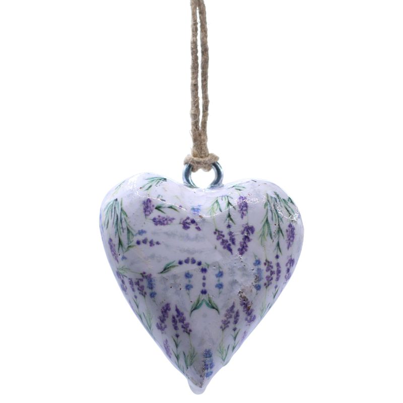 Large Decor Wood Hearts - Lavender - in Display Jar