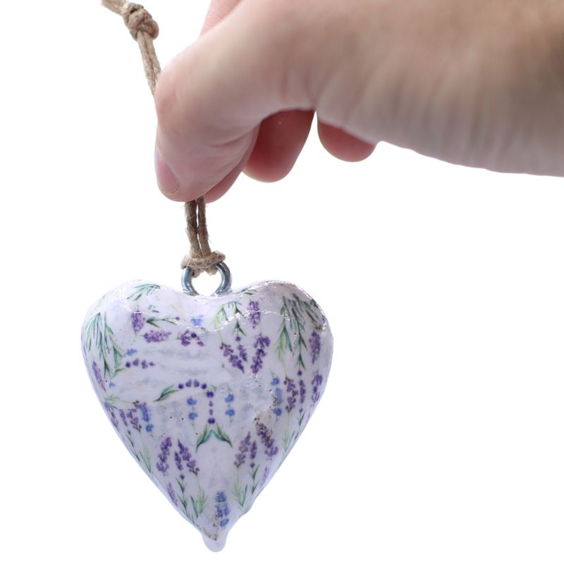 Large Decor Wood Hearts - Lavender - in Display Jar