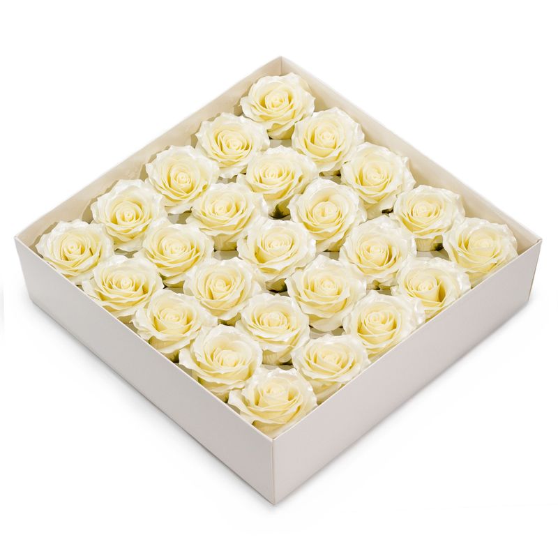 Craft Soap Flower - (5-Layer) Decorative Only Rose - Silk Trimmed - Bridal Pearl Bloom