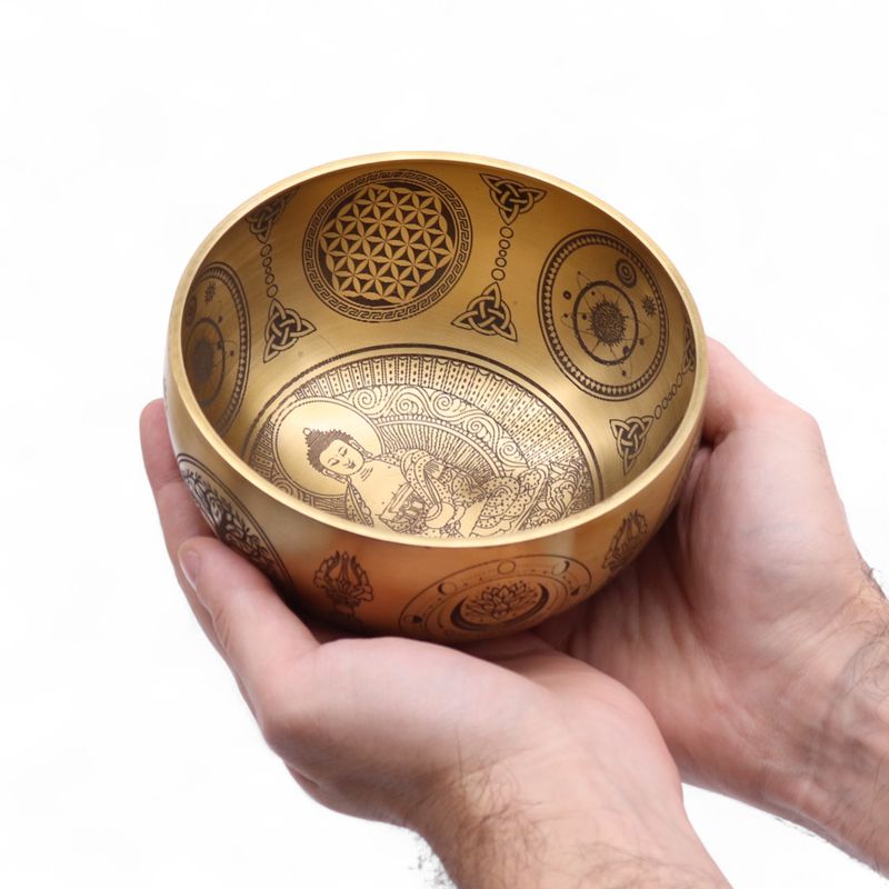 Pure Brass Etched Buddha - Set of 4 - Approx 3.78kg