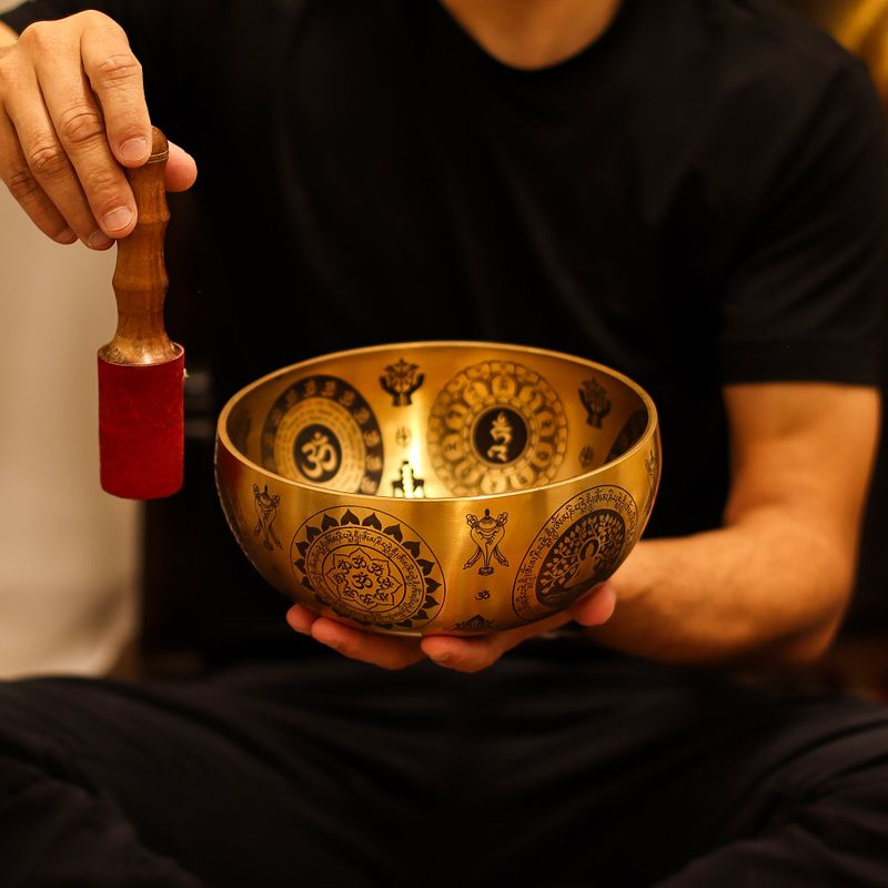 Pure Brass Etched Yogi - Set of 4 - Approx 3.78kg
