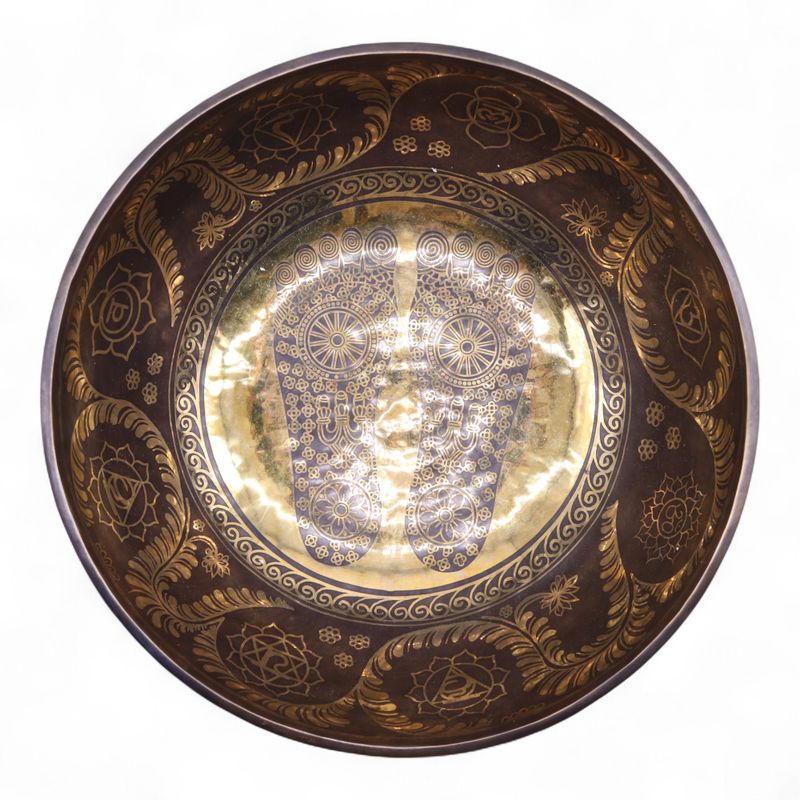 Engraved - Huge Vibrational Feet Standing Bowl - 50x20cm - 10.7kg