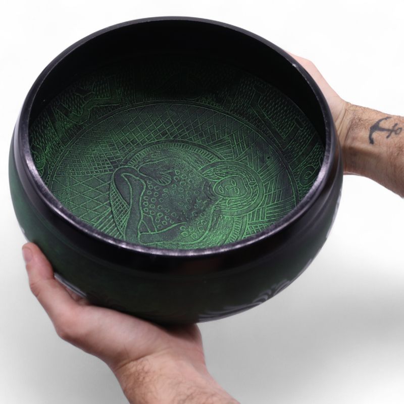Extra Loud - Mushroom Singing Bowl - 23x10.5cm 1.3kg - Moss Green