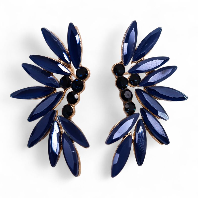 Nymph Aurora Fairies Glass Earrings - Royal Blue