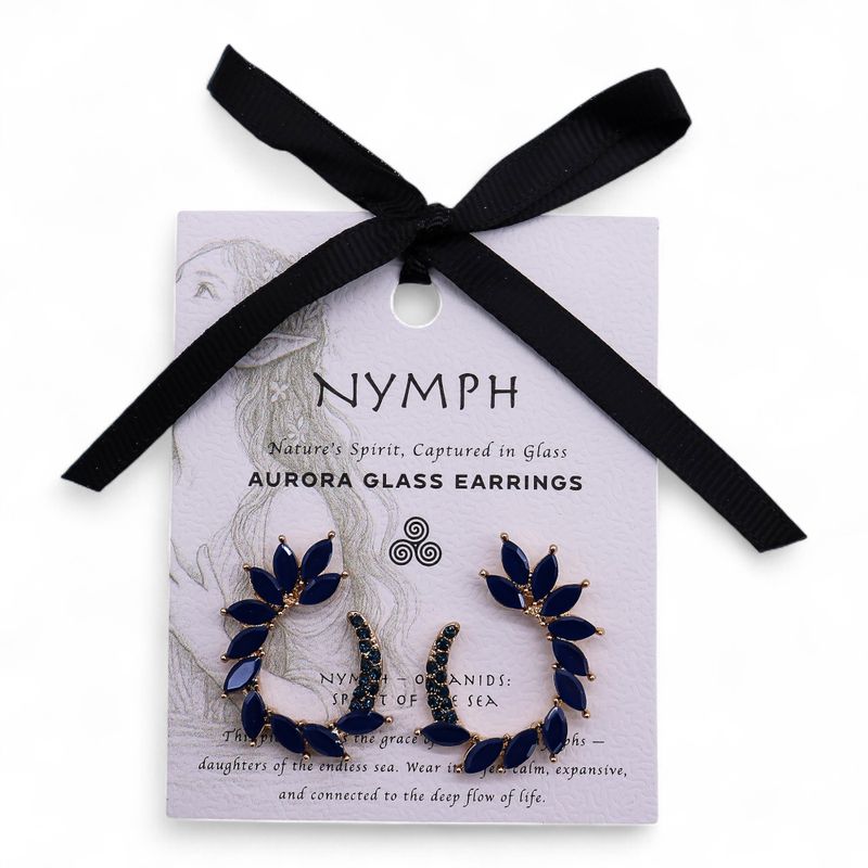 Nymph Aurora Loop Glass Earrings - Royal Blue