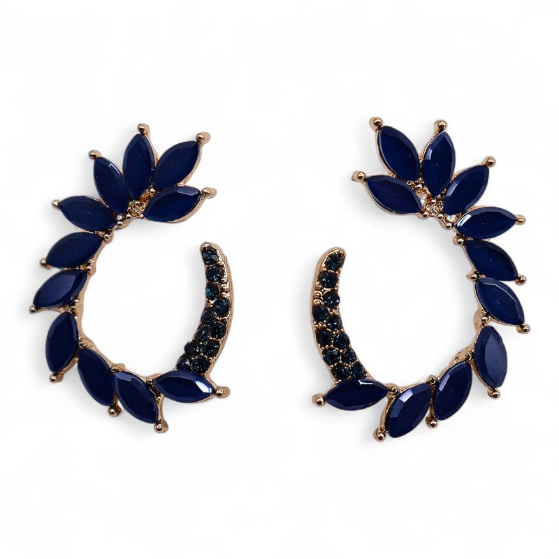 Nymph Aurora Loop Glass Earrings - Royal Blue