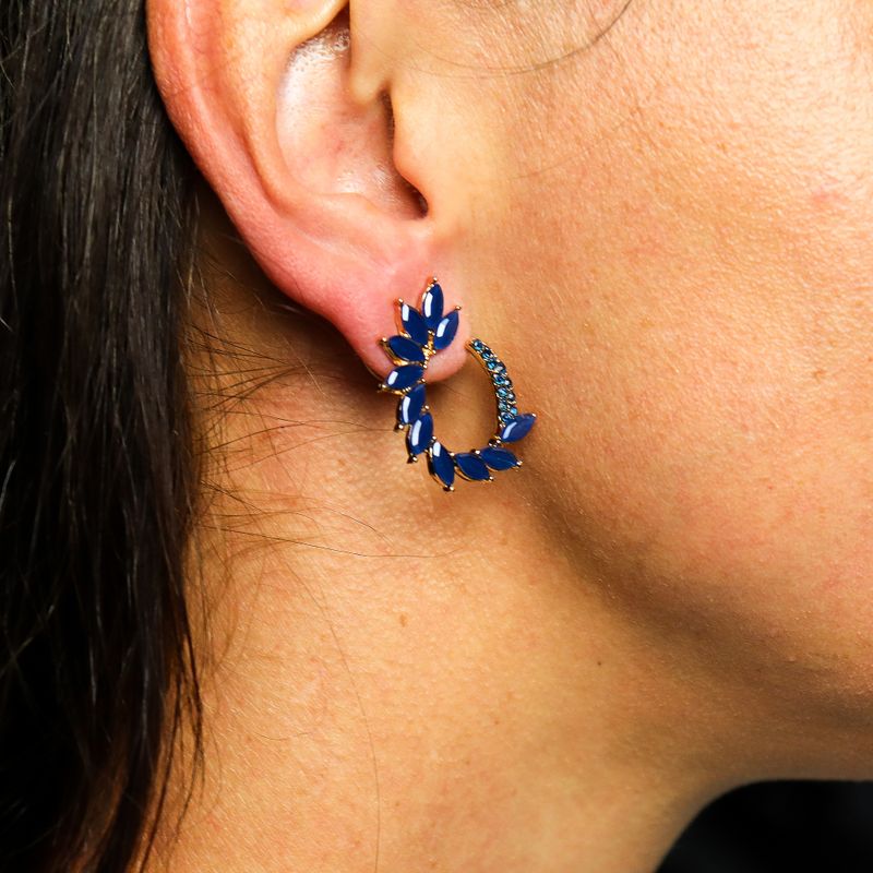 Nymph Aurora Loop Glass Earrings - Royal Blue