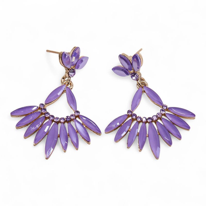 Nymph Aurora Long Drop Glass Earrings - Lavender