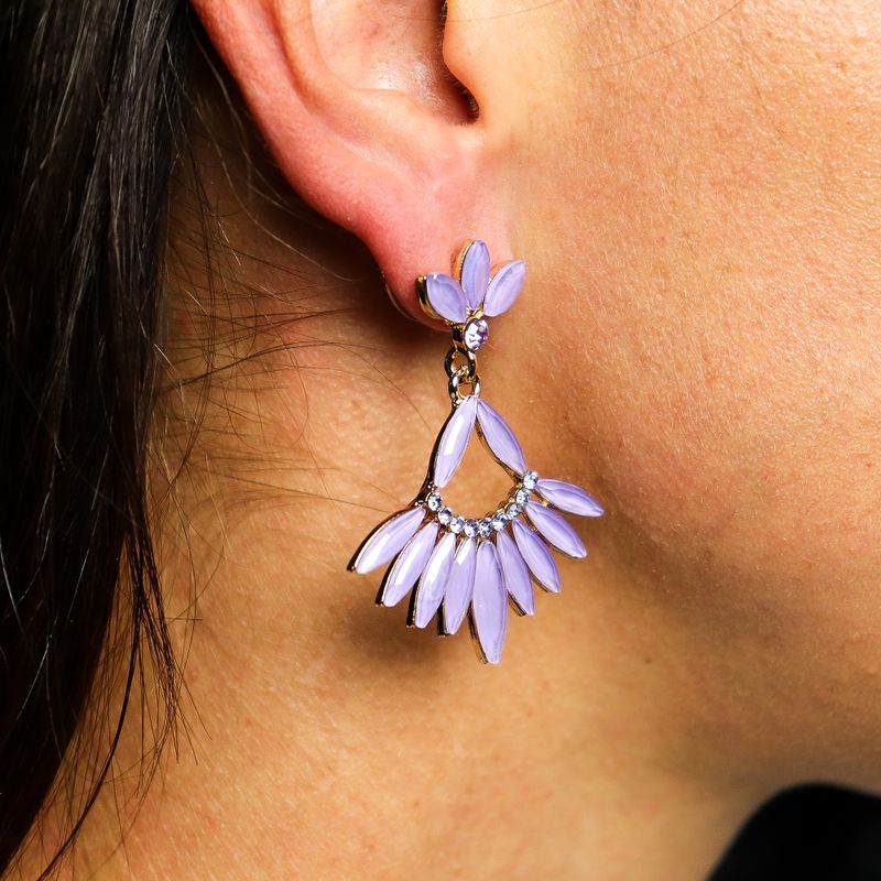 Nymph Aurora Long Drop Glass Earrings - Lavender