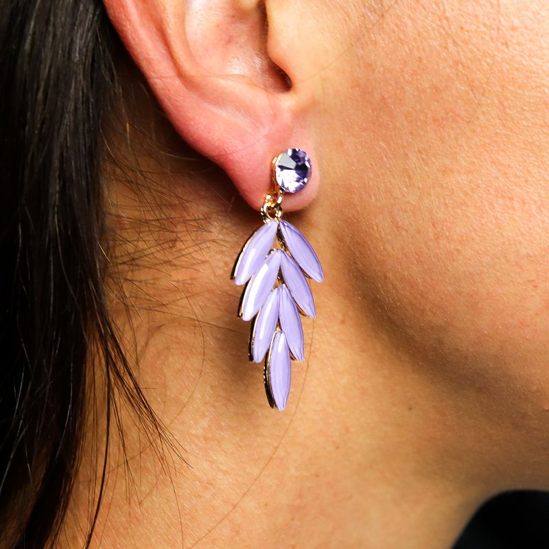Nymph Aurora Fairies Glass Earrings - Lavender