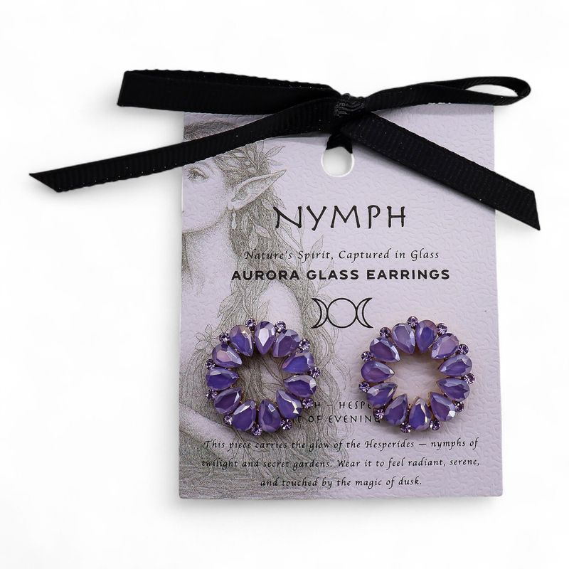 Nymph Aurora Loop Glass Earrings - Lavender